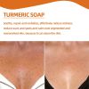 EELHOE Turmeric Soap, Refreshing Tender Skin Lightening Dark Spot Acne Print Smooth Skin Body Cleansing Soap